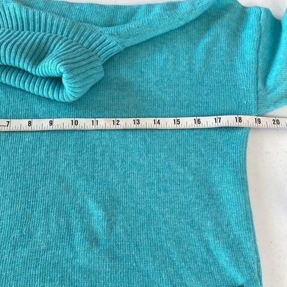 J Crew New! Wool Blend High Low Tunic Turtleneck Sweater Long Sleeve Turquoise - Picture 11 of 15